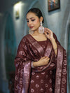 Banarasee Zari Embroidered Chanderi Silk Salwar Kameez With Dupatta Set-Wine