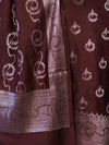 Banarasee Zari Embroidered Chanderi Silk Salwar Kameez With Dupatta Set-Wine