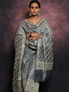 Banarasee Salwar Kameez Cotton Silk Resham & Zari Buti Woven Fabric With Dupatta-Grey