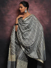 Banarasee Salwar Kameez Cotton Silk Resham & Zari Buti Woven Fabric With Dupatta-Grey
