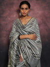 Banarasee Salwar Kameez Cotton Silk Resham & Zari Buti Woven Fabric With Dupatta-Grey