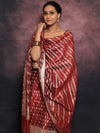 Banarasee Salwar Kameez Cotton Silk Resham & Zari Buti Woven Fabric With Dupatta-Maroon