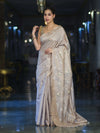 Banarasee Handloom Dual Tone Cotton Silk Saree With Resham Embroidery-Rose Pink (Gold Tone)