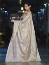 Banarasee Handloom Dual Tone Cotton Silk Saree With Resham Embroidery-Rose Pink (Gold Tone)