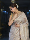 Banarasee Handloom Dual Tone Cotton Silk Saree With Resham Embroidery-Rose Pink (Gold Tone)