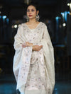 Banarasee Cotton Silk Zari Work Salwar Kameez Fabric With Dupatta Set-White
