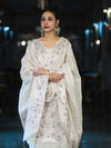 Banarasee Cotton Silk Zari Work Salwar Kameez Fabric With Dupatta Set-White