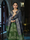 Pure Handloom Khadi Cotton Hand-Dyed Batik Pattern Salwar Kameez Dupatta Set-Blue & Green