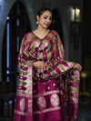 Banarasee Semi Katan Zari Work Salwar Kameez Fabric With Dupatta Set-Magenta