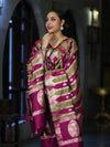 Banarasee Semi Katan Zari Work Salwar Kameez Fabric With Dupatta Set-Magenta