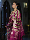 Banarasee Semi Katan Zari Work Salwar Kameez Fabric With Dupatta Set-Magenta
