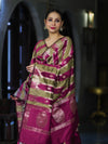 Banarasee Semi Katan Zari Work Salwar Kameez Fabric With Dupatta Set-Magenta