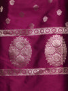 Banarasee Semi Katan Zari Work Salwar Kameez Fabric With Dupatta Set-Magenta