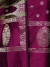 Banarasee Semi Katan Zari Work Salwar Kameez Fabric With Dupatta Set-Magenta