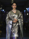 Banarasee Tissue Zari Work Salwar Kameez Fabric With Dupatta Set-Violet