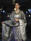 Banarasee Tissue Zari Work Salwar Kameez Fabric With Dupatta Set-Violet