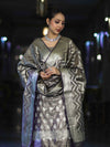 Banarasee Tissue Zari Work Salwar Kameez Fabric With Dupatta Set-Violet