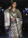 Banarasee Tissue Zari Work Salwar Kameez Fabric With Dupatta Set-Violet
