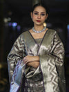 Banarasee Tissue Zari Work Salwar Kameez Fabric With Dupatta Set-Violet