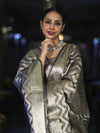 Banarasee Tissue Zari Work Salwar Kameez Fabric With Dupatta Set-Violet