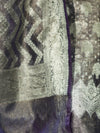 Banarasee Tissue Zari Work Salwar Kameez Fabric With Dupatta Set-Violet