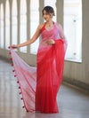 Banarasee Handwoven Organza Mix Saree With Mirror Work-Multicolor