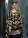 Banarasee Semi Katan Zari Work Salwar Kameez Fabric With Dupatta Set-Black