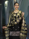 Banarasee Semi Katan Zari Work Salwar Kameez Fabric With Dupatta Set-Black
