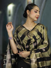 Banarasee Semi Katan Zari Work Salwar Kameez Fabric With Dupatta Set-Black