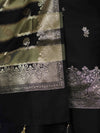 Banarasee Semi Katan Zari Work Salwar Kameez Fabric With Dupatta Set-Black