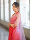 Banarasee Handwoven Organza Mix Saree With Mirror Work-Multicolor