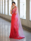 Banarasee Handwoven Organza Mix Saree With Mirror Work-Multicolor