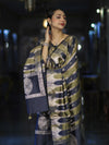 Banarasee Semi Katan Zari Work Salwar Kameez Fabric With Dupatta Set-Slate Blue