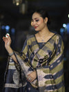 Banarasee Semi Katan Zari Work Salwar Kameez Fabric With Dupatta Set-Slate Blue
