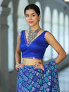 Banarasee Art Silk Fabric Hand Embroidered Mirror Work Blouse-Royal Blue