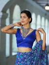 Banarasee Art Silk Fabric Hand Embroidered Mirror Work Blouse-Royal Blue