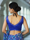 Banarasee Art Silk Fabric Hand Embroidered Mirror Work Blouse-Royal Blue
