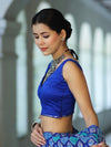 Banarasee Art Silk Fabric Hand Embroidered Mirror Work Blouse-Royal Blue