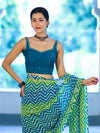 Banarasee Art Silk Fabric Hand Embroidered Mirror Work Blouse-Turquoise Blue