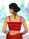 Banarasee Art Silk Fabric Hand Embroidered Mirror Work Blouse-Red