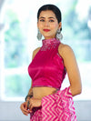 Banarasee Art Silk Fabric Hand Embroidered Mirror Work Blouse-Pink
