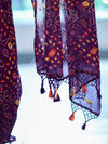 Banarasee Printed Handwork Chiffon Saree-Purple