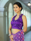 Banarasee Art Silk Fabric Hand Embroidered Mirror Work Blouse-Violet