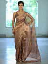 Banarasee Handwoven Tissue Saree With Digital Print & Lace-Mauve