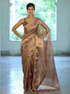Banarasee Handwoven Tissue Saree With Digital Print & Lace-Mauve