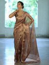 Banarasee Handwoven Tissue Saree With Digital Print & Lace-Mauve