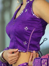 Banarasee Art Silk Fabric Hand Embroidered Mirror Work Blouse-Violet