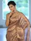 Banarasee Handwoven Tissue Saree With Digital Print & Lace-Mauve