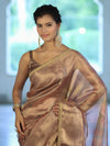 Banarasee Handwoven Tissue Saree With Digital Print & Lace-Mauve