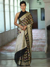 Banarasee Pure Chiffon Saree With Gold Zari & Resham Jaal Work-Multicolor